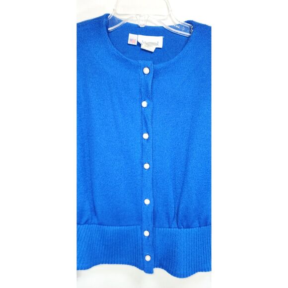 Vintage Alison J. Blue 2 Piece Knit Sweater & Skirt Set Size 12P - Picture 7 of 9